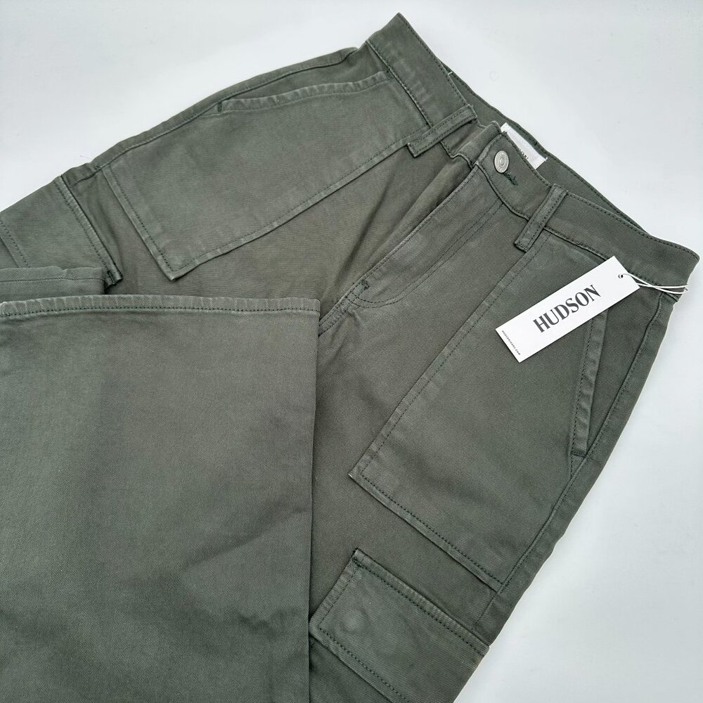 Hudson Jeans Women's‎ Rosalie High Rise Wide Leg Cargo Jean, Size 26, Ivy Green